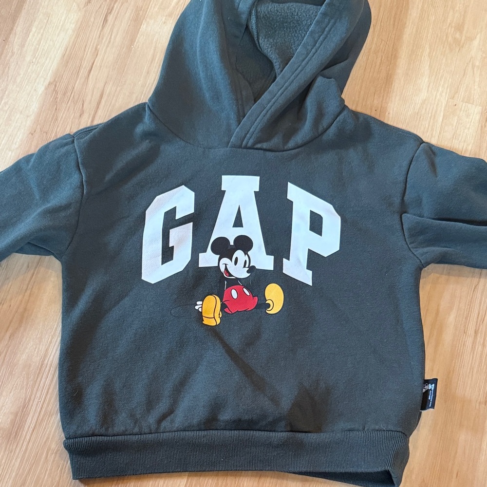 GAP Kids hunter green Hoodie with Mickey Mouse